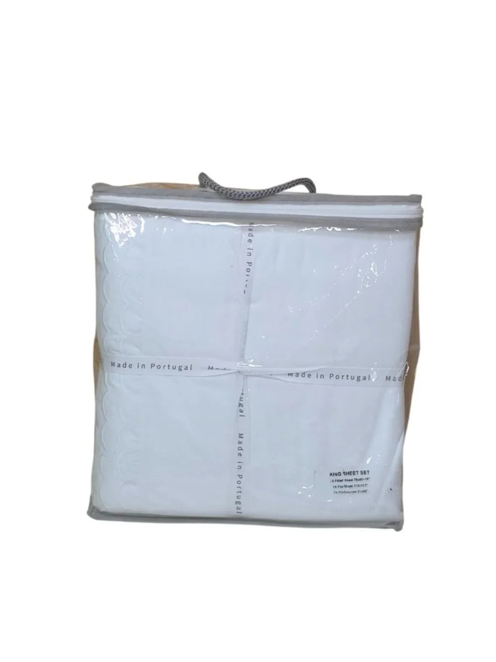 Docofil King Size Super Soft 100% Cotton Sheet Set Made In Portugal White